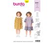 Strih Burda 9305 - Detské naberané áčkové šaty