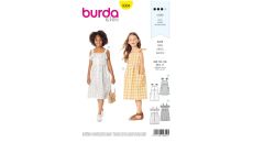 Strih Burda 9304 - Detské zapínacie šaty na ramienka
