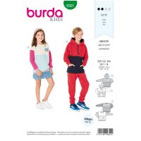 Strih Burda 9301 - Detská mikina (2 varianty)