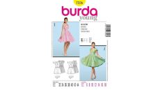 Strih Burda 7556 - Šaty s kolovou sukňou, retro šaty
