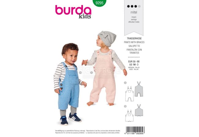 Strih Burda 9295 - Detské laclové nohavice