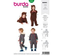 Strih Burda 9294 - Detské dupačky, overal