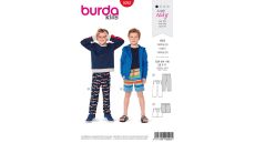 Strih Burda 9292 - Detské tepláky, kraťasy