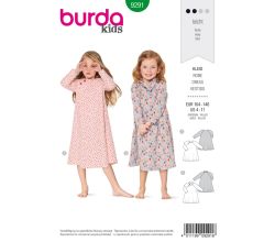 Strih Burda 9291 - Detské šaty s golierom