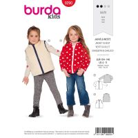 Strih Burda 9290 - Detská bunda na zips, vesta