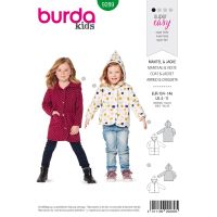 Strih Burda 9289 - Detský kabát s kapucňou