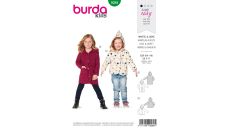 Strih Burda 9289 - Detský kabát s kapucňou
