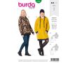 Strih Burda 6195 - Mikina s kapucňou, mikinové šaty pre plnoštíhle