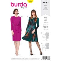 Strih Burda 6164 - Šaty s dlhým rukávom