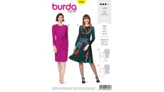 Strih Burda 6164 - Šaty s dlhým rukávom