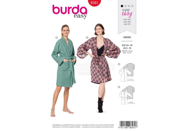 Strih Burda 6161 - Kimono, župan