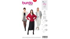 Strih Burda 6153 - Zavinovacie sako, kardigan