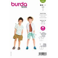 Strih Burda 9285 - Detská košeľa, kraťasy