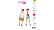 Strih Burda 9285 - Detská košeľa, kraťasy