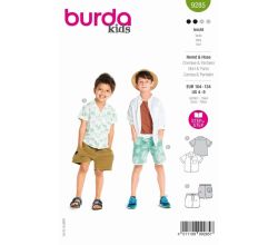 Strih Burda 9285 - Detská košeľa, kraťasy