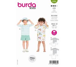 Strih Burda 9284 - Detské tričko, tričkové šaty