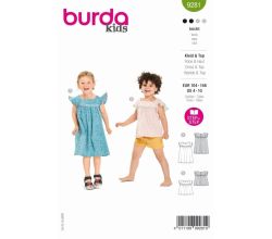 Strih Burda 9281 - Naberaná blúzka, blúzkové šaty