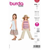 Strih Burda 9280 - Detské tielko, tielkové šaty