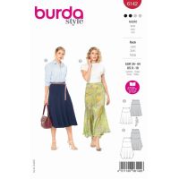 Strih Burda 6142 - Dlhá letná sukňa, midi sukňa