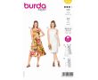 Strih Burda 6140 - Šaty na ramienka, šaty s kolesovou sukňou, puzdrové šaty