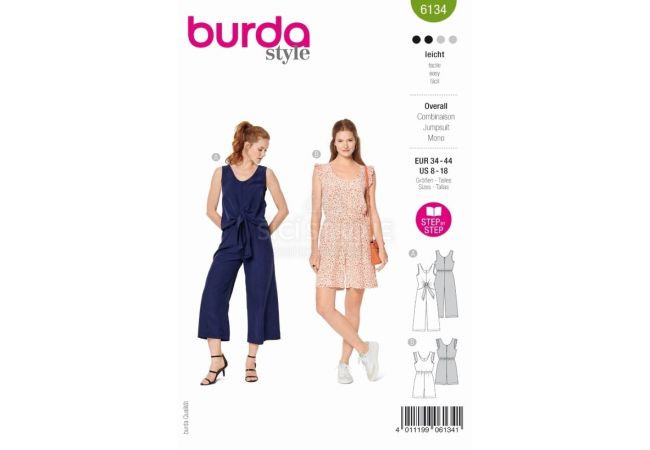 Strih Burda 6134 - Overal