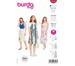 Strih Burda 6118 - Zavinovacie šaty za krk, zavinovací top