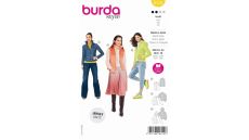 Strih Burda 6114 - Vesta, fleecová mikina, bunda s kapucňou