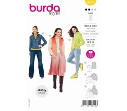 Strih Burda 6114 - Vesta, fleecová mikina, bunda s kapucňou