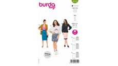 Strih Burda 6112 - Puzdrová sukňa s pružným pásom