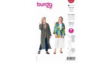 Strih Burda 6107 - Ľahké sako, kabátik pre plnoštíhle