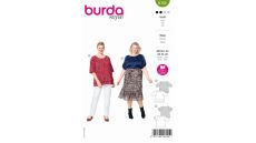 Strih Burda 6105 - Tričko s volánom pre plnoštíhle