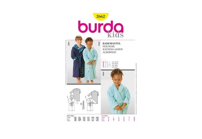 Strih Burda 2662 - Detský župan