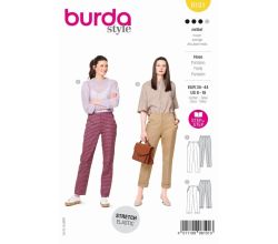 Strih Burda 6101 - Nohavice s pukmi, 7/8 nohavice