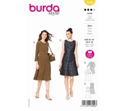 Strih Burda 6099 - Šaty bez rukávov, šaty s dlhým rukávom, koktailové šaty