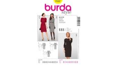 Strih Burda 7137 - Puzdrové šaty, šaty s golierom