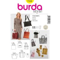 Strih Burda 7158 - Kabelka, taška, shopper