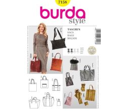 Strih Burda 7158 - Kabelka, taška, shopper