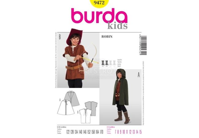 Strih Burda 9472 - Robin Hood, zbojník