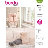 Strih Burda 5676 - Domáce šľapky, ochrana proti prievanu, obal na ohrievaciu fľašu