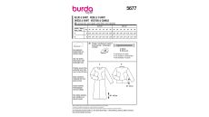 Strih Burda 5677 - Áčkové šaty s dlhým rukávom, top so stojačikom