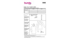 Strih Burda 5680 - Mikina s kapucňou, pletený upnutý top s prekrížením