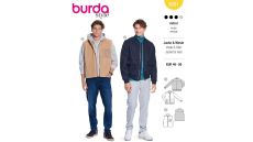 Strih Burda 5681 - Pánska bunda bluzón na zips, vesta