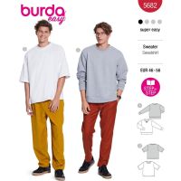 Strih Burda 5682 - Pánska mikina, pánske splývavé tričko