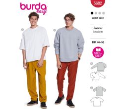 Strih Burda 5682 - Pánska mikina, pánske splývavé tričko