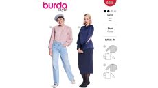 Strih Burda 5685 - Blúzka so skladmi, blúzka s prestrihmi na rukávoch