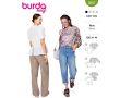 Strih Burda 5687 - Blúzka s golierom, blúzka peplum, zapínacia blúzka