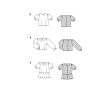 Strih Burda 5687 - Blúzka s golierom, blúzka peplum, zapínacia blúzka
