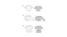 Strih Burda 5687 - Blúzka s golierom, blúzka peplum, zapínacia blúzka