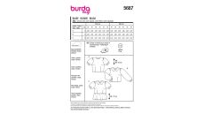 Strih Burda 5687 - Blúzka s golierom, blúzka peplum, zapínacia blúzka