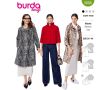 Strih Burda 5688 - Retro kabát, áčkový kabát, krátky kabátik